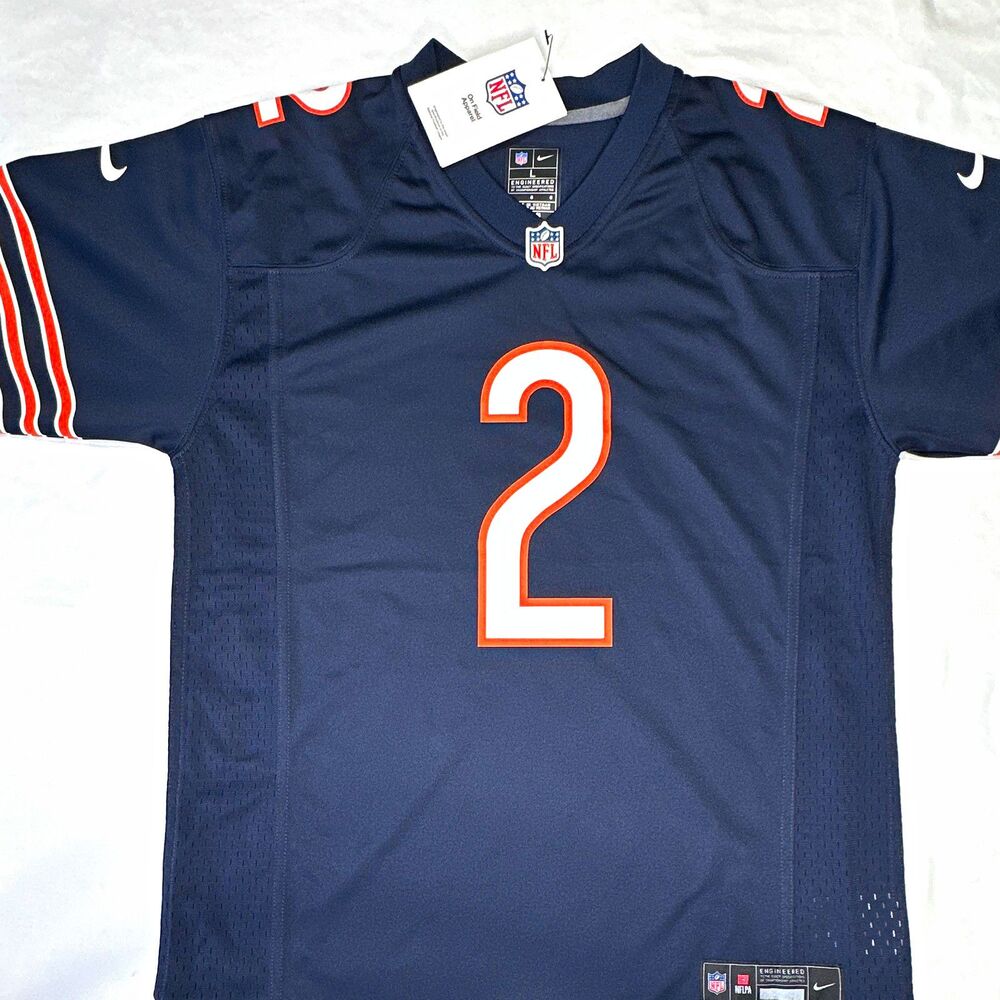Nike Chicago Bears NFL Jersey Navy #2 DJ Moore Football Size YOUTH L